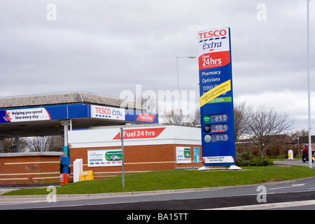 Tesco Tankstelle Blackpool Stockfoto