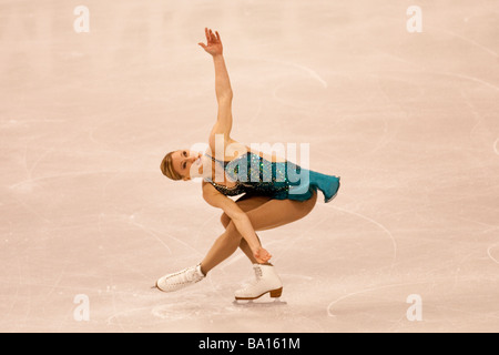 Joannie Rochette kann im Wettbewerb mit der Damen kostenlos bei der Eiskunstlauf-Weltmeisterschaft 2009 Stockfoto