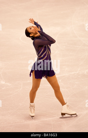 Miki Ando JPN im Wettbewerb mit der Damen kostenlos bei der Eiskunstlauf-Weltmeisterschaft 2009 Stockfoto