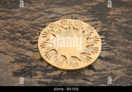 Buddhismus-Symbol auf der Burg Schloss Juval in das Schnalstal Val Schnalstaler Vinschgau Val Venosta Trentino Italien im Besitz von Reinh Stockfoto