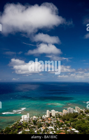 Blick vom Diamond Head Krater Stockfoto