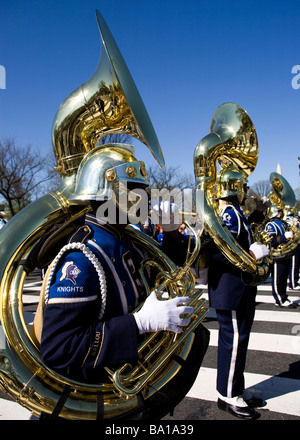 High School marching band Sousaphon Spieler - USA Stockfoto