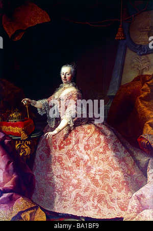 Maria Theresia, 13.5.1717 - 29.11.1780, heilige römische Kaiserin 13.9.1745 - 18.8.1765, Ganzkörperansicht, Malerei, Schloss Schönbrunn, Vien Stockfoto