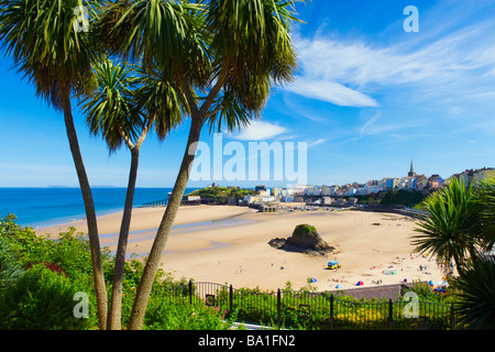 Tenby Hafen Nordstrand Tenby Pembrokeshire Wales Stockfoto