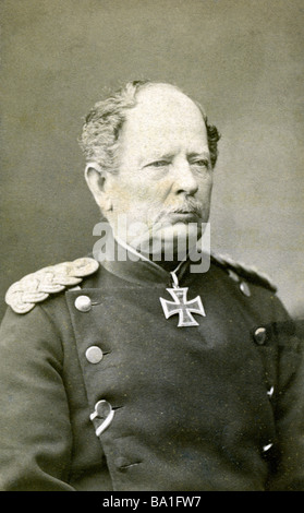 Werder, August von, 12.9.1808 - 12.9.1887, preußischen Generals, Portrait, Carte de Visite von Schulz und saugen, Karlsruhe, ca. 187 Stockfoto