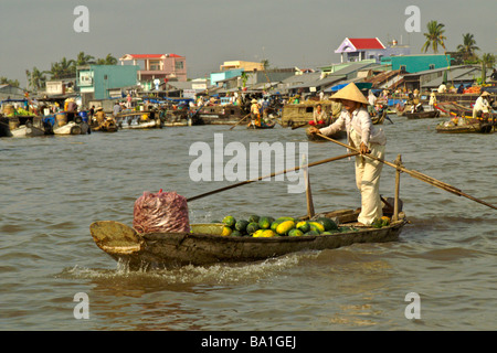 Schwimmende Markt Cai Rang, Mekong-Delta, Vietnam Stockfoto