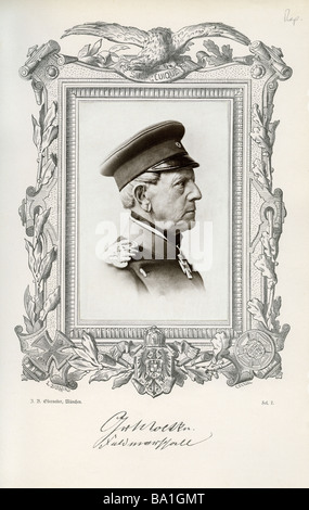 Moltke, Helmuth von, der ältere, 26.10.1800 - 24.4.1891, preußischen Generals, Porträt, Johann Baptist Obernetter, München, 1879, mi Stockfoto