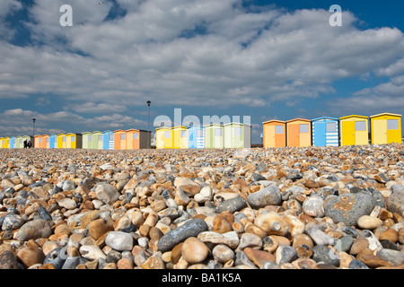 Seaford Strandhütten am Strand Seaford in East Sussex, England UK Stockfoto