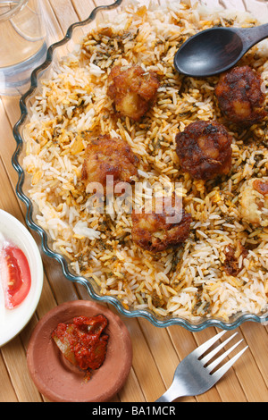 Kofta Biryani ist eine indische Gemüse Gericht mit Kofta und Basmati-Reis Stockfoto