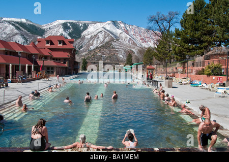 Therapie-Pool, Glenwood Hot Springs, Glenwood Springs, Colorado. Stockfoto