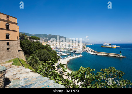 Blick auf den Vieux Port von Citadelle, Terranova, Bastia, Korsika, Frankreich Stockfoto