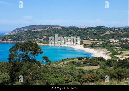 Strand am Golfe de Sagone, Cargese, Korsika, Frankreich Stockfoto