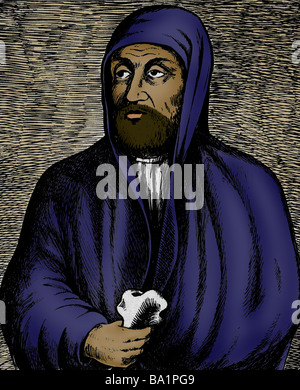 Avicenna (Abu Sina), 980-1037, persische Philosoph und Arzt, Porträt, Kupfer Kupferstich, 18. Jahrhundert, tadschikischen, Arabisch, Ab Stockfoto