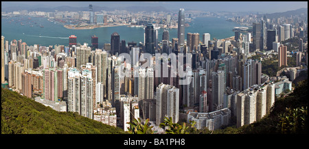 Panoramablick auf der Insel Hongkong, Central District Stockfoto