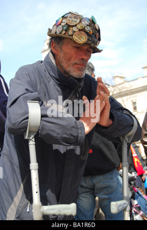 Brian Haw Parlament Square Westminster Anti-Krieg-demonstrator Stockfoto