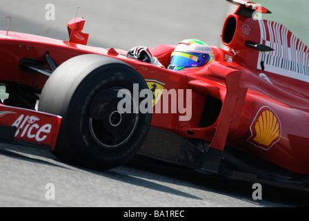 Felipe MASSA im Ferrari F60 Auto während Formel1 Tests Sitzungen im März 2009 Stockfoto