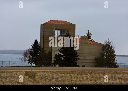 Abflußkanal Struktur am Fort Peck Dam in der Nähe von Glasgow Montana Stockfoto