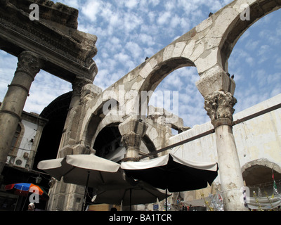 Westtor des römischen Tempels des Jupiter Damaskus Syrien Puerta Oeste del Templo Romano ein Jupiter Damasco SIRIA Stockfoto