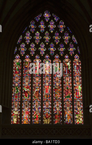 Glasfenster im Milton Abtei Dorset Stockfoto