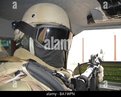 Private Sicherheit Fremdfirma auf einer Mission in Bagdad, Irak. Stockfoto