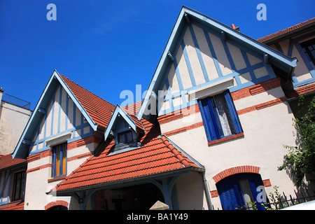 EINER DER SCHÖNSTEN HLM BENANNT PETITE ALSACE IN PARIS Stockfoto