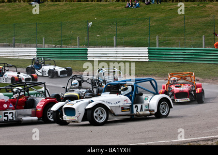 750 Motor Club Demon Tweeks Yokohama Locost Meisterschaftsrennen in Mallory park Stockfoto