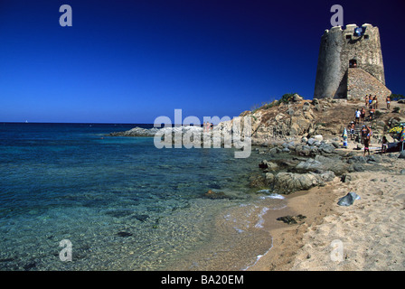 Sardegna-Sardinien-Italien-Europa Reisen Meer Strand Torre di Bari nuoro Stockfoto