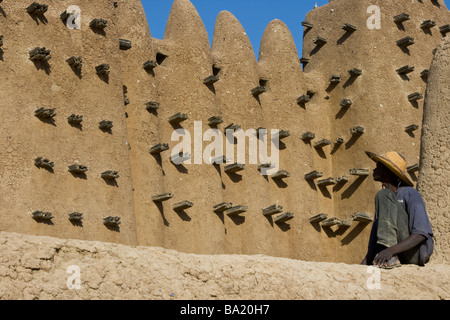 Die große Moschee in Djenné Mali ein UNESCO-Weltkulturerbe Stockfoto