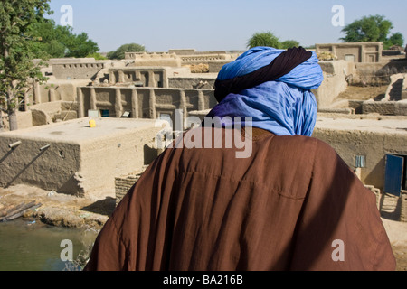 Malische Passagier auf dem Comanav Boot nach Timbuktu am Niger in Mali Stockfoto