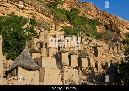 Dorf in zahlt Dogon in Mali Stockfoto