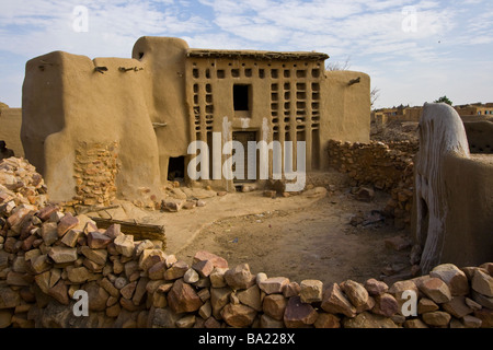 Haus der animistischen Hogon im Dorf Sanga in zahlt Dogon in Mali Stockfoto