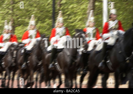 Household Cavalry fahren auf der Straße Stockfoto