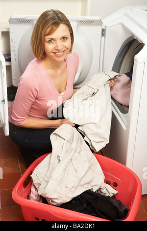 Frau Wäsche Stockfoto