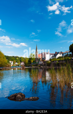 Fluß Dee Llangollen Denbighshire Nordwales Stockfoto