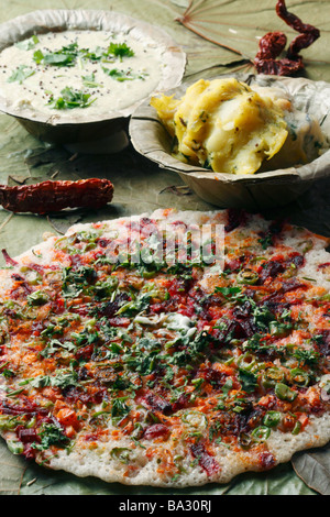 Pflanzlichen Dosa ist ein Pfannkuchen aus South Indian Cuisine Stockfoto