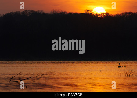 Sonnenuntergang über Lough Neagh County Antrim-Nordirland Stockfoto