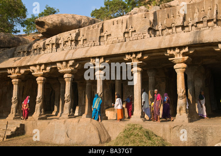 Krishna Mandapam Mahabalipuram Tamil Nadu Indien Stockfoto