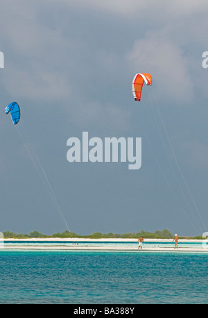 Kite-Surfen Francisqui Los Roques Venezuela in Südamerika Stockfoto