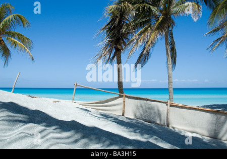 Kuba Varadero die unberührten weißen Sand türkisfarbenen Wasser und Palmen die Hotelzone von Kuba s beliebtesten Strand Stockfoto