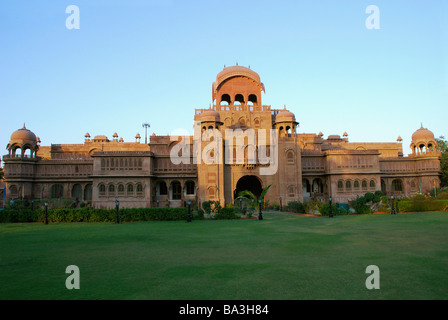 Die Lallgarh Palace, ein Heritage Hotel, Bikaner, Staat Rajasthan, Indien. Stockfoto