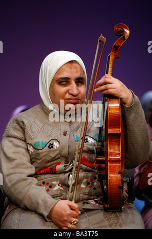 Al Nour Wal Amal ist ägyptischen Orchester von blinde Frauen Stockfoto