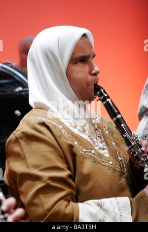 Al Nour Wal Amal ist ägyptischen Orchester von blinde Frauen Stockfoto