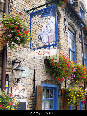 FRANKREICH BERGUES MARCHE AUX FROMAGES TAVERNE LE BRUEGEL Stockfoto