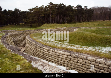 Restaurierte Schützengräben an Vimy Ridge, Frankreich. Stockfoto