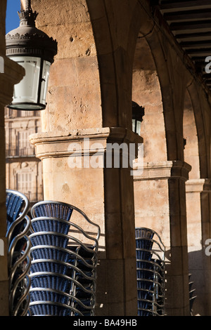 Arcade-Plaza Mayor Hauptplatz von Salamanca autonomen Gemeinschaft Kastilien und Leon Spain Stockfoto