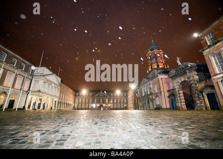 Dublin Castle Courtyard schneit Stockfoto