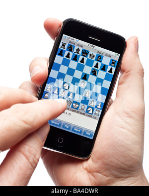 Spielen Mobile Chess auf einem iphone Smartphone smart phone mobile phone App Stockfoto