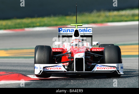 Timo GLOCK im Toyota TF109 Rennwagen während der Formel1 Tests Sitzungen im März 2009 Stockfoto