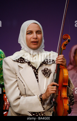 Al Nour Wal Amal ist ägyptischen Orchester von blinde Frauen Stockfoto