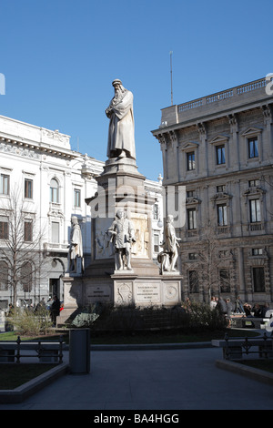 Denkmal von Leonardo da Vinci, Mailand, Italien Stockfoto